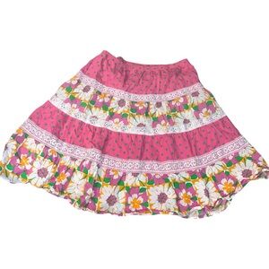American Vintage Pink Floral A-Line Skirt